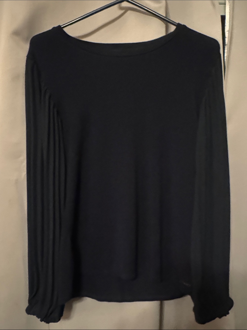 Tahari Black Long-Sleeve Boatneck Top